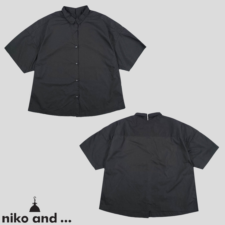 니코앤드 블랙 아메카지 시티보이 오버핏 코튼100 반팔셔츠 하프셔츠 M