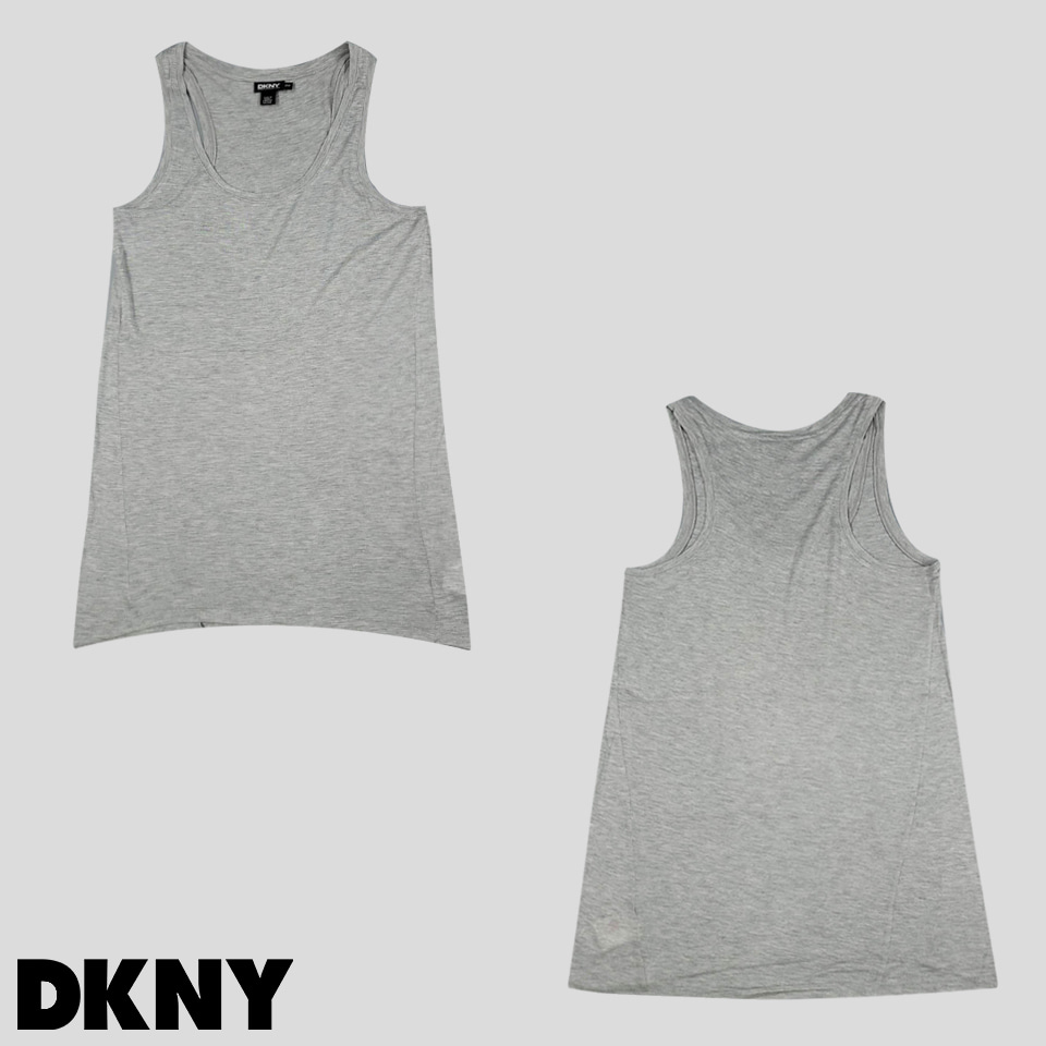 DKNY 디케이엔와이 그레이 레이온100 심플 Y2K 락시크 레이어드 슬리브리스 민소매 나시 WOMANS S-M