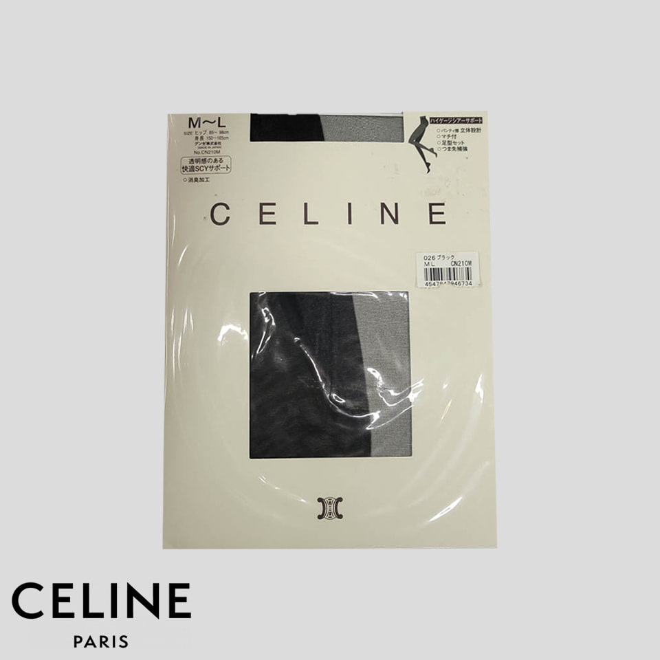 CELINE 셀린 셀린느 블랙 시스루 심플 비즈니스 캐주얼 팬티 스타킹 MADE IN JAPAN 새상품 M-L
