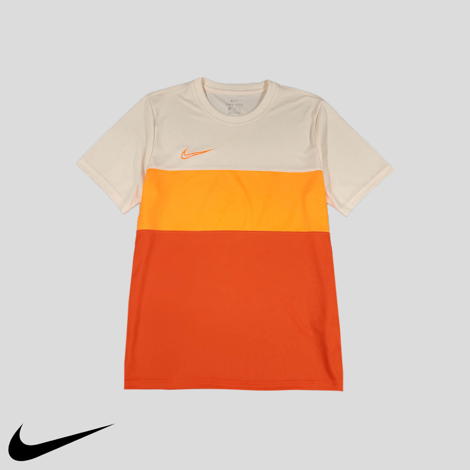 나이키 베이지 오렌지 쓰리톤 드라이핏 폴리100 기능성 반팔 티셔츠 L