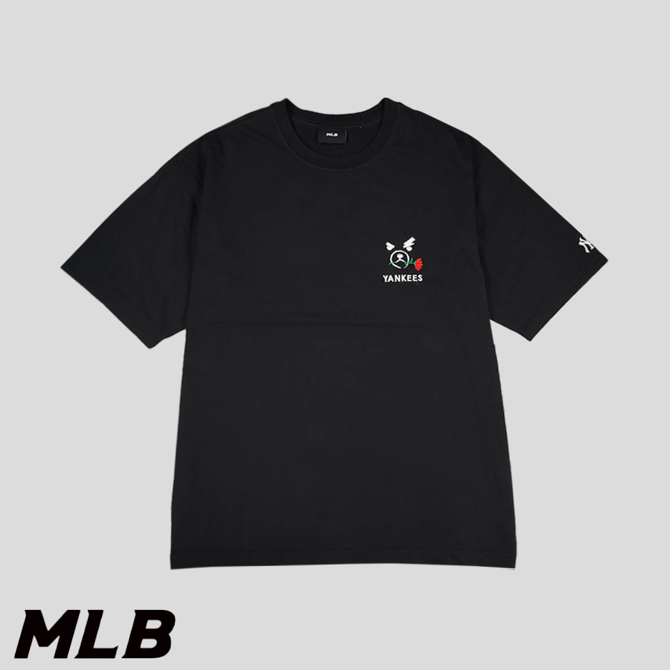 MLB 엠엘비 블랙 뉴욕양키즈 메가베어 자수 코튼혼방 반팔 티셔츠 2XL