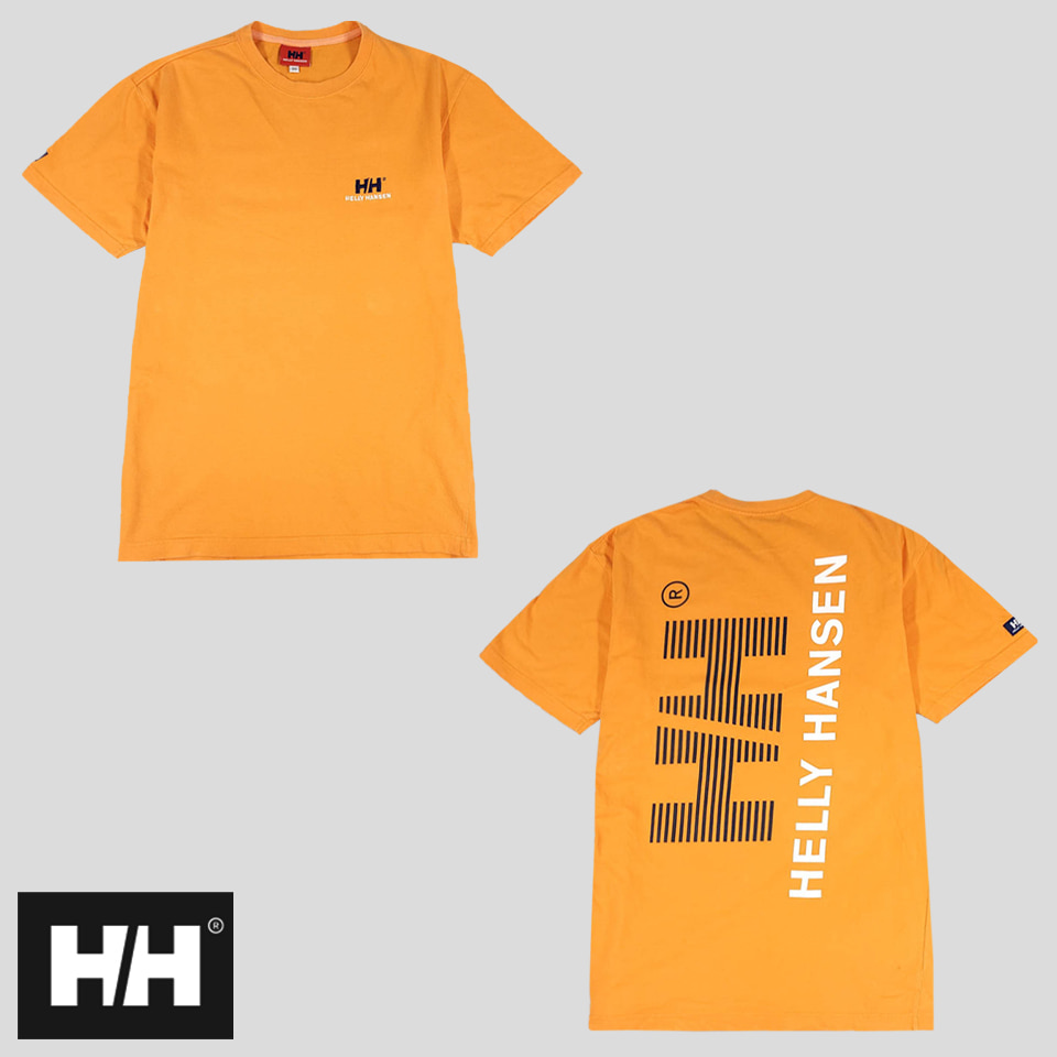 할리한센 헬리한센 오렌지 로고프린팅 코튼100 반팔 티셔츠 M